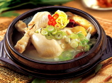 Samgyetang (Chicken broth with spices and ginseng)