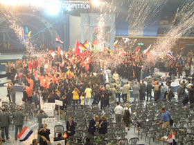 We are the world - Closing Ceremony with exploding streamers