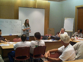 Andy presenting at the Expert meeting prior to competition (Experts finalising details!)